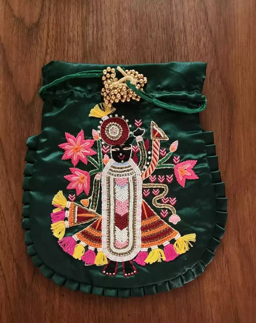 Gaji silk batwa with handwork shreenathji