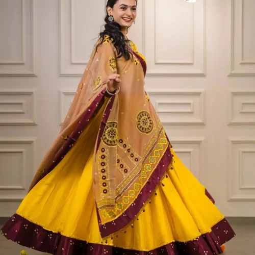 Muslin Chaniya Choli With Hand Work