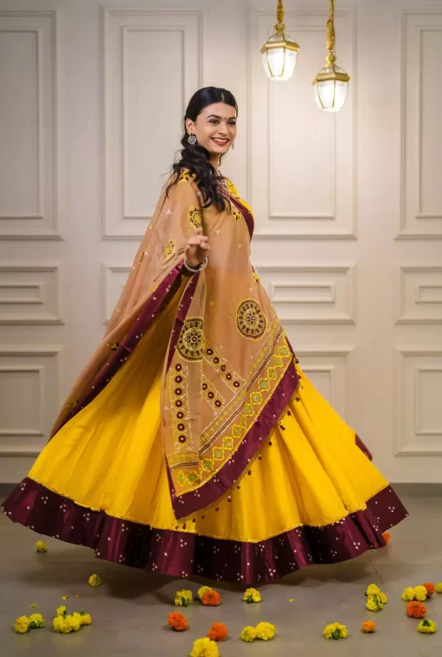 Muslin Chaniya Choli With Hand Work