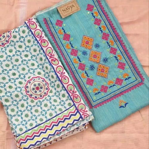 South cotton dress material with georget dupatta rabari n traditional work