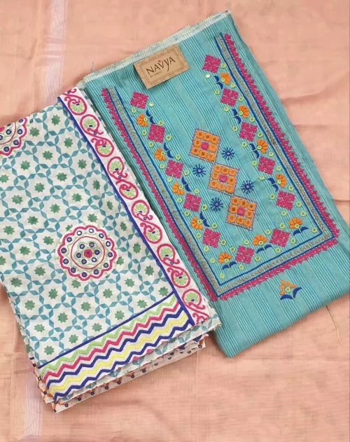 South cotton dress material with georget dupatta rabari n traditional work