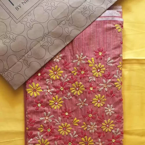 South cotton lining hand embroidery kurti fabric1