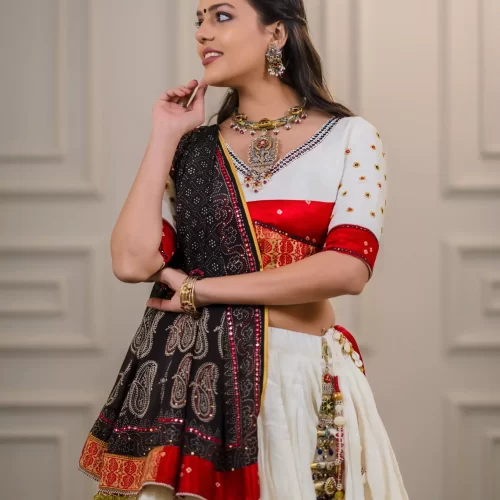 Muslin Silk Mirror Work Chaniya Choli