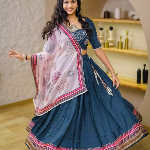 Muslin Silk Sequence Work Chaniya Choli
