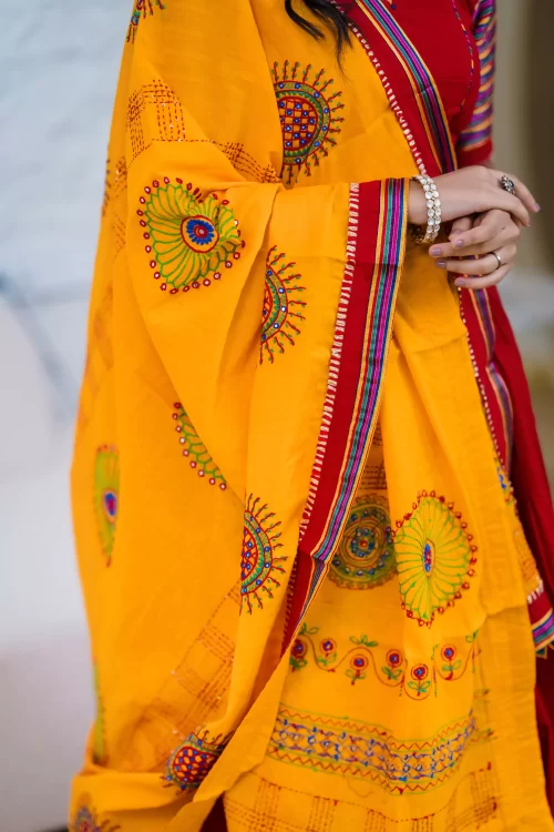 Red Mangalgiri Cotton Chaniya Choli - Image 2
