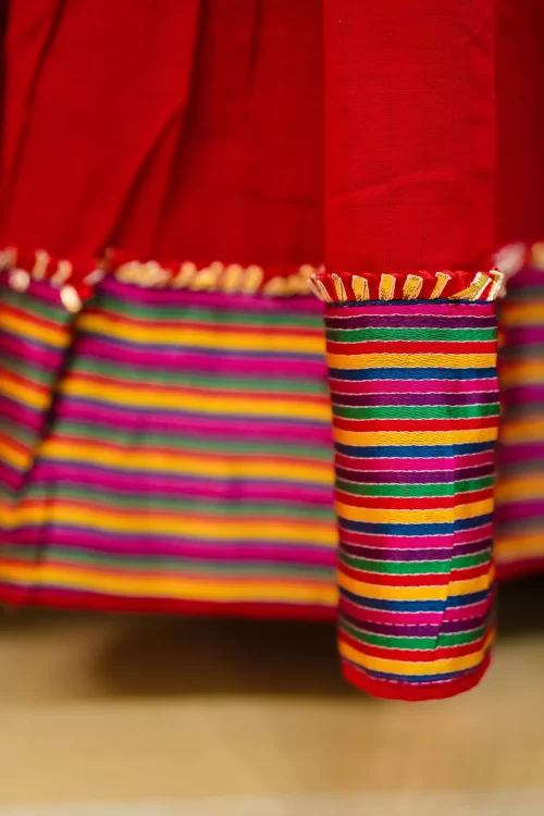 Red Mangalgiri Cotton Chaniya Choli - Image 4