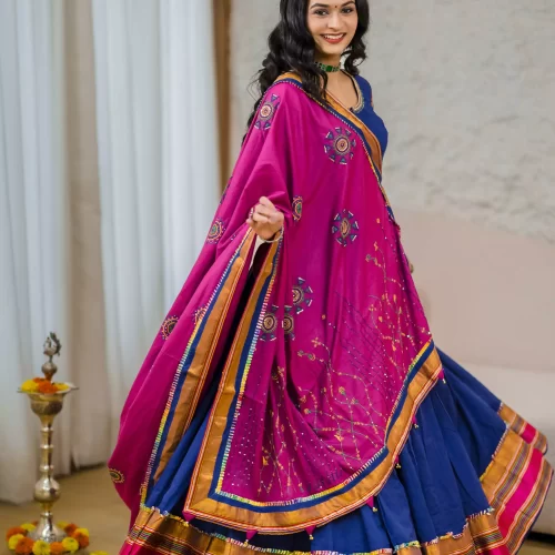 Mangalgiri Chaniya Choli with Gaji Border