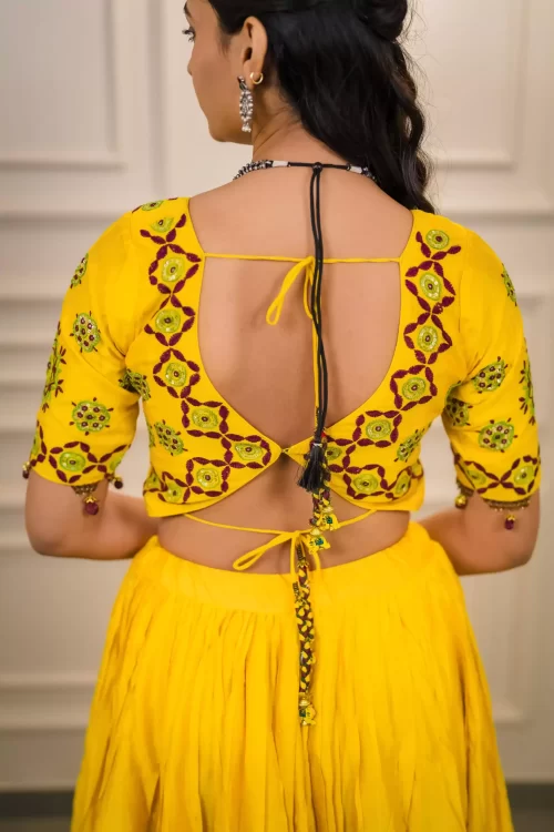 Muslin Chaniya Choli With Hand Work - Image 3