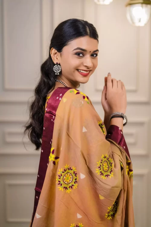 Muslin Chaniya Choli With Hand Work - Image 2