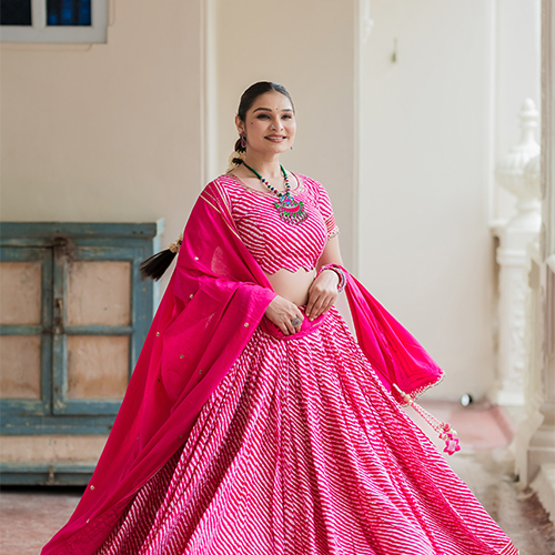 Hot Pink Bandhani Chaniya Choli